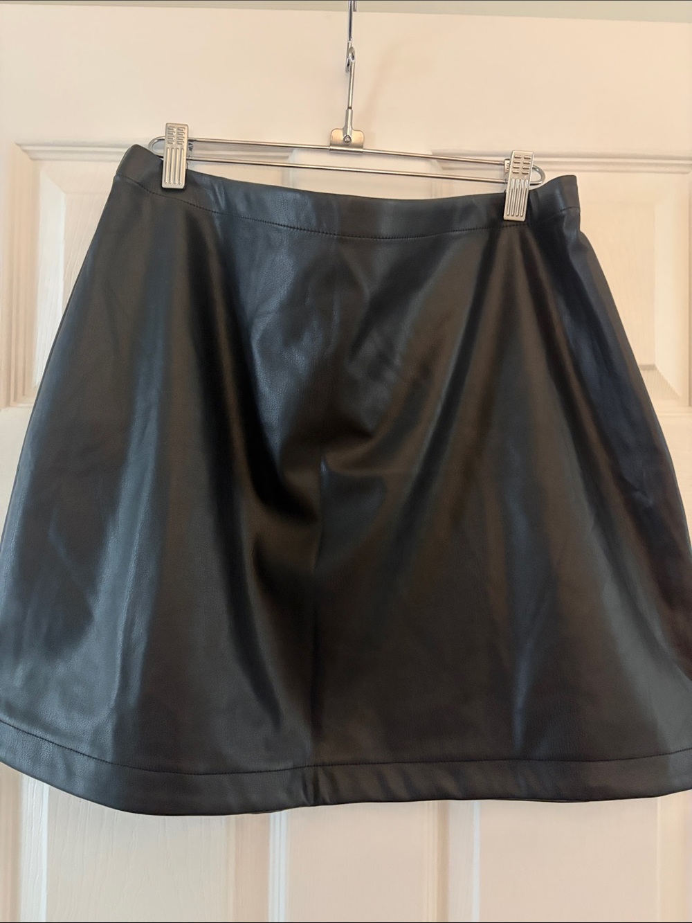GAP Black Faux Leather Skater Mini Skirt